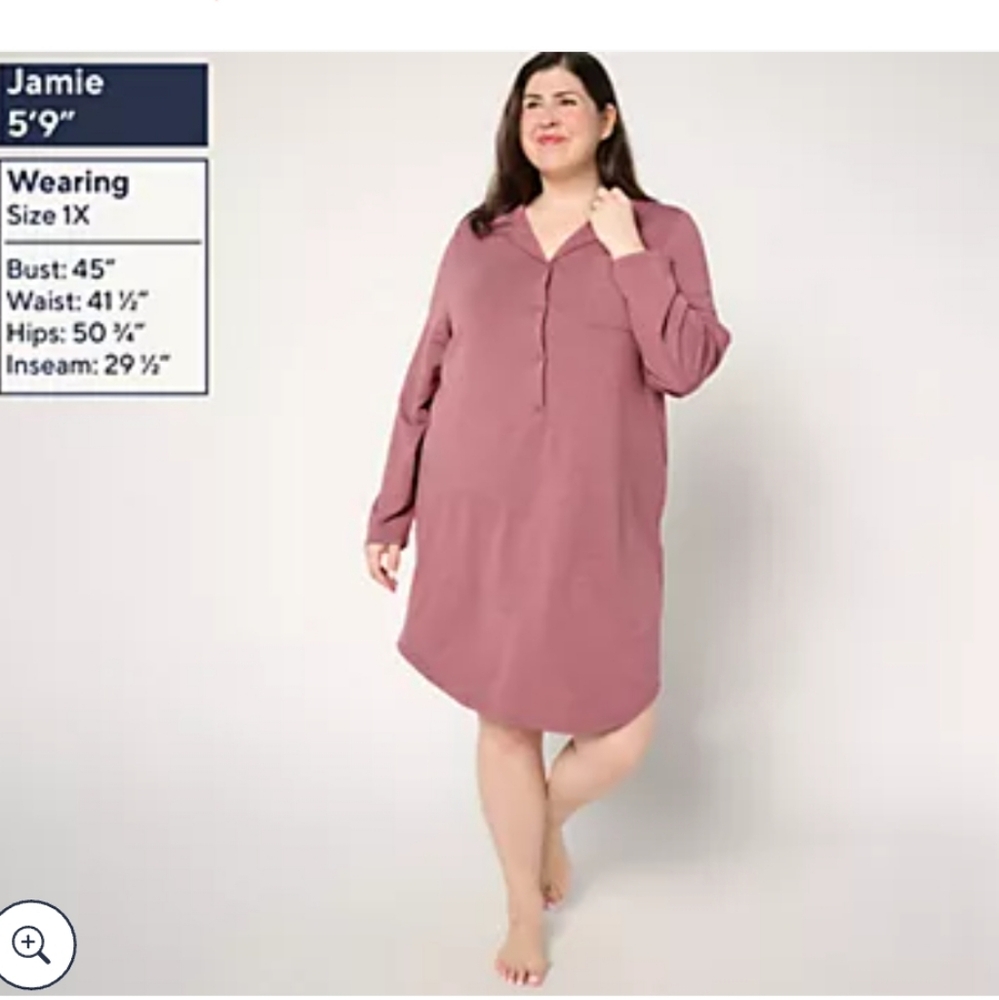 Mauve Berkshire 3x Sleep Dress Nwot Smoke Free Home.